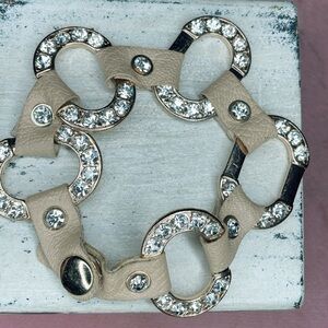 363u. Chic Tan Faux Leather Strap Bracelet